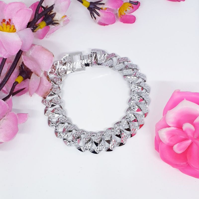 Gelang rantai tebal GX-2 lapis emas uk 18cm