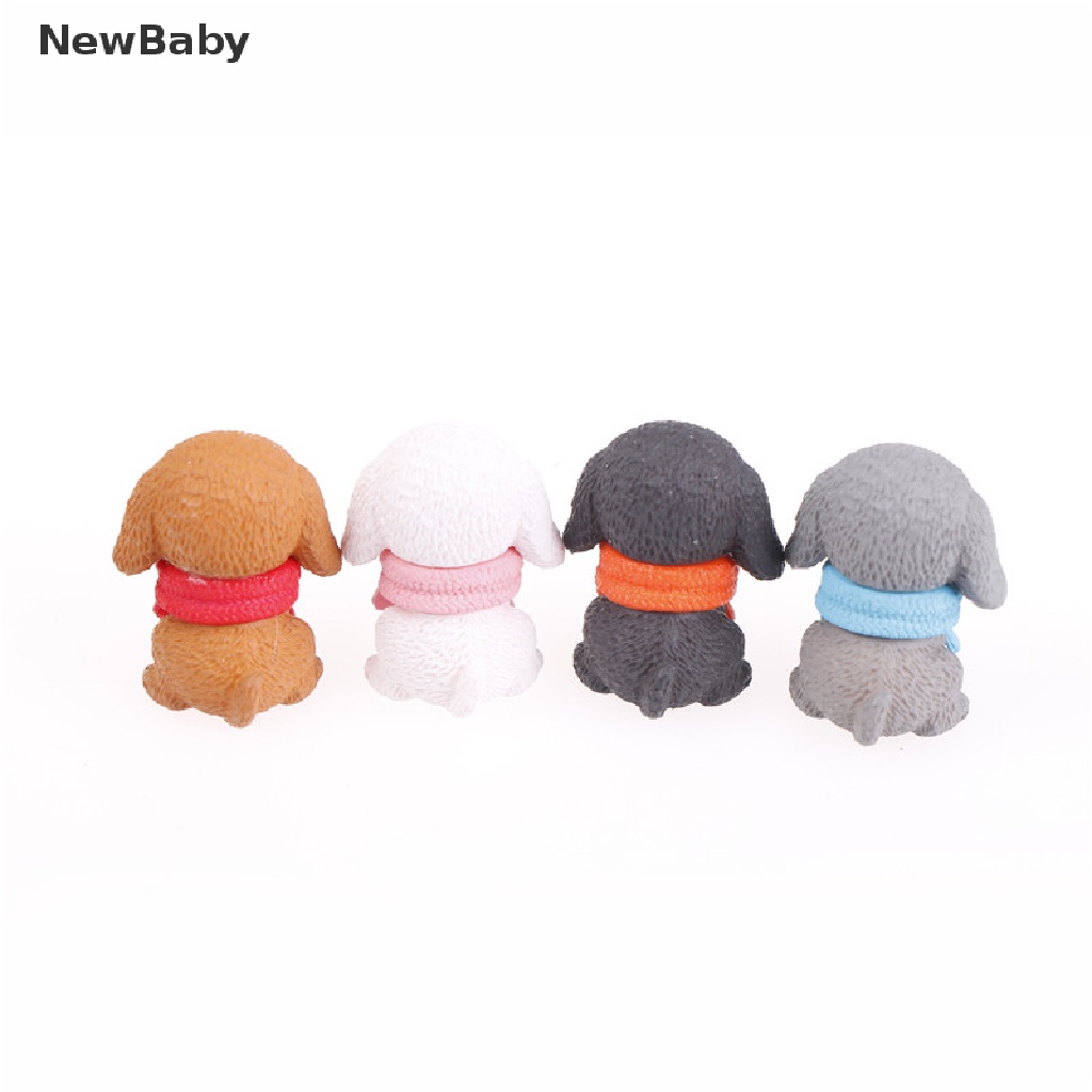 Newbaby 4pcs Miniatur Anjing Bahan Resin Untuk Dekorasi Taman Minifairy Gardenrumah Boneka