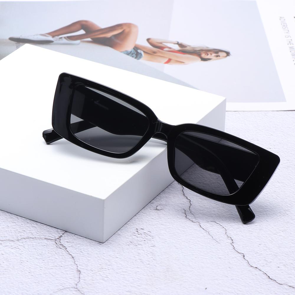 Lily Rectangle Sunglasses Retro Uv400Warna Perlindungan Perlindungan Perlindungan Mengemudi Kacamata