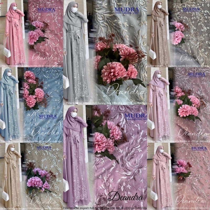 DEANDRA DRESS GAMIS BRUKAT ORI BY MUDRA HIJAB