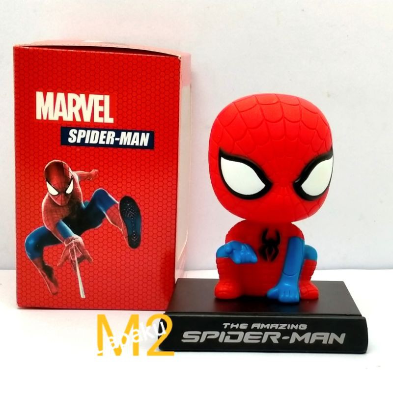 Miniatur/Pajangan Dashboard Mobil Bobblehead Spiderman