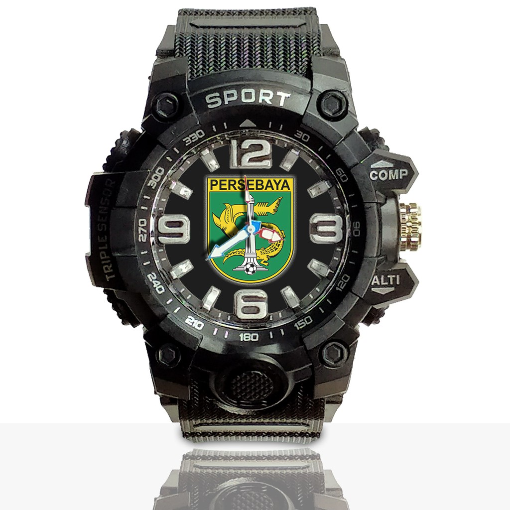 Jam Tangan Custom PERSEBAYA Ruber- Water Resistant