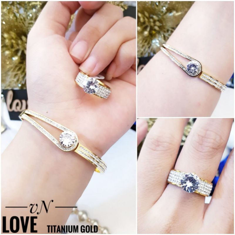 titanium gelang dan cincin d1202