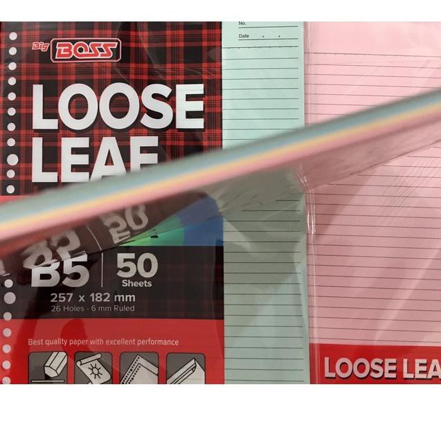 

Big Sales PAKET HEMAT LOOSE LEAF COLOR ISI 50 / ISI BINDER B5 !!!!!! .....