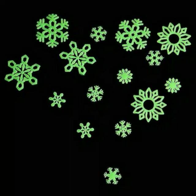 Stiker Glow In The Dark Sticker Salju Frozen SnowFlake Ice Wallsticker Fosfor Wallstiker Fluorescent