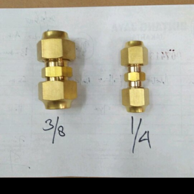 Double Naple sambungan nepel AC 1/4 &amp; 3/8