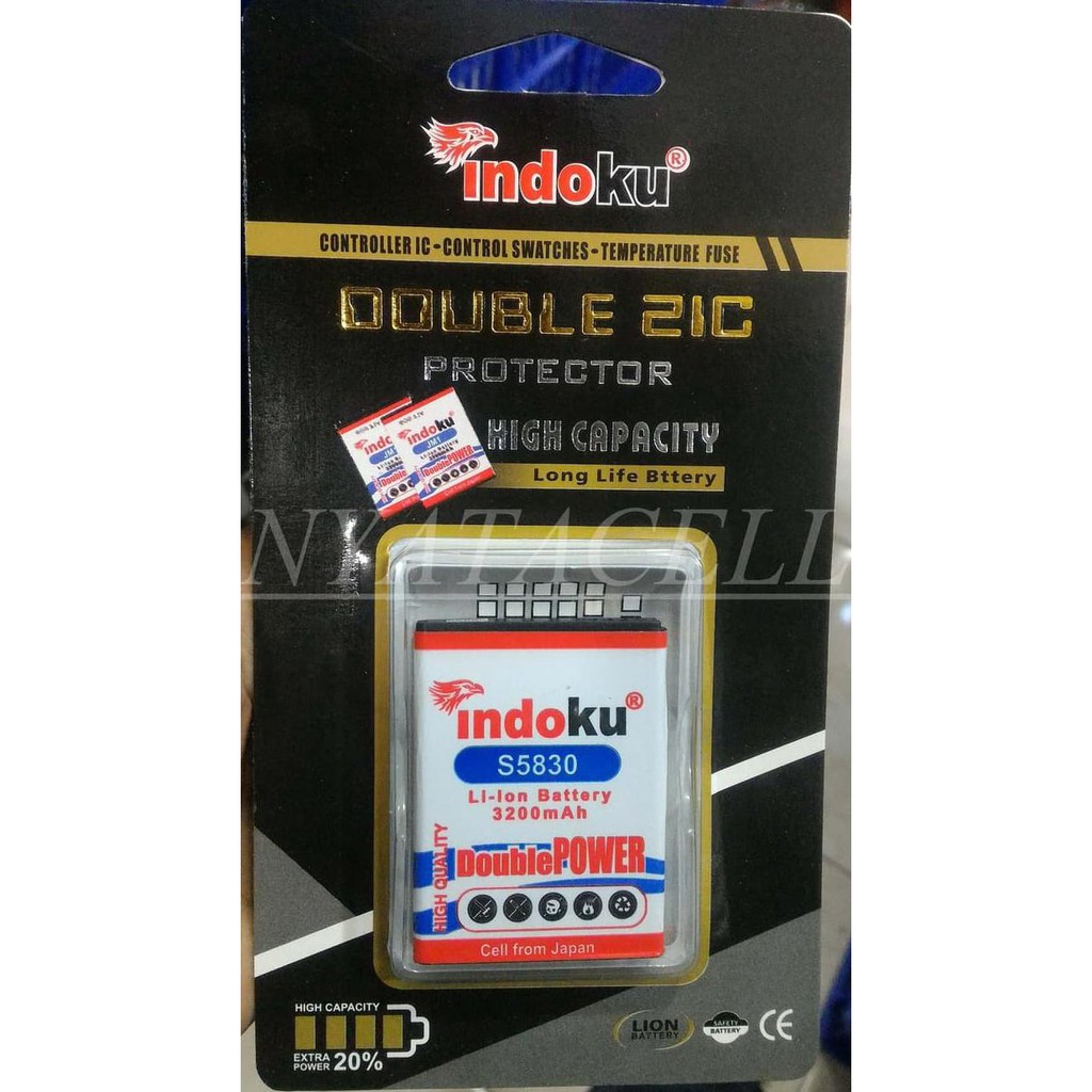 NEW BATERAI INDOKU SAMSUNG GALAXY FIT S5670 3200MAH /BATRE/DOUBLE POWER MILENIA