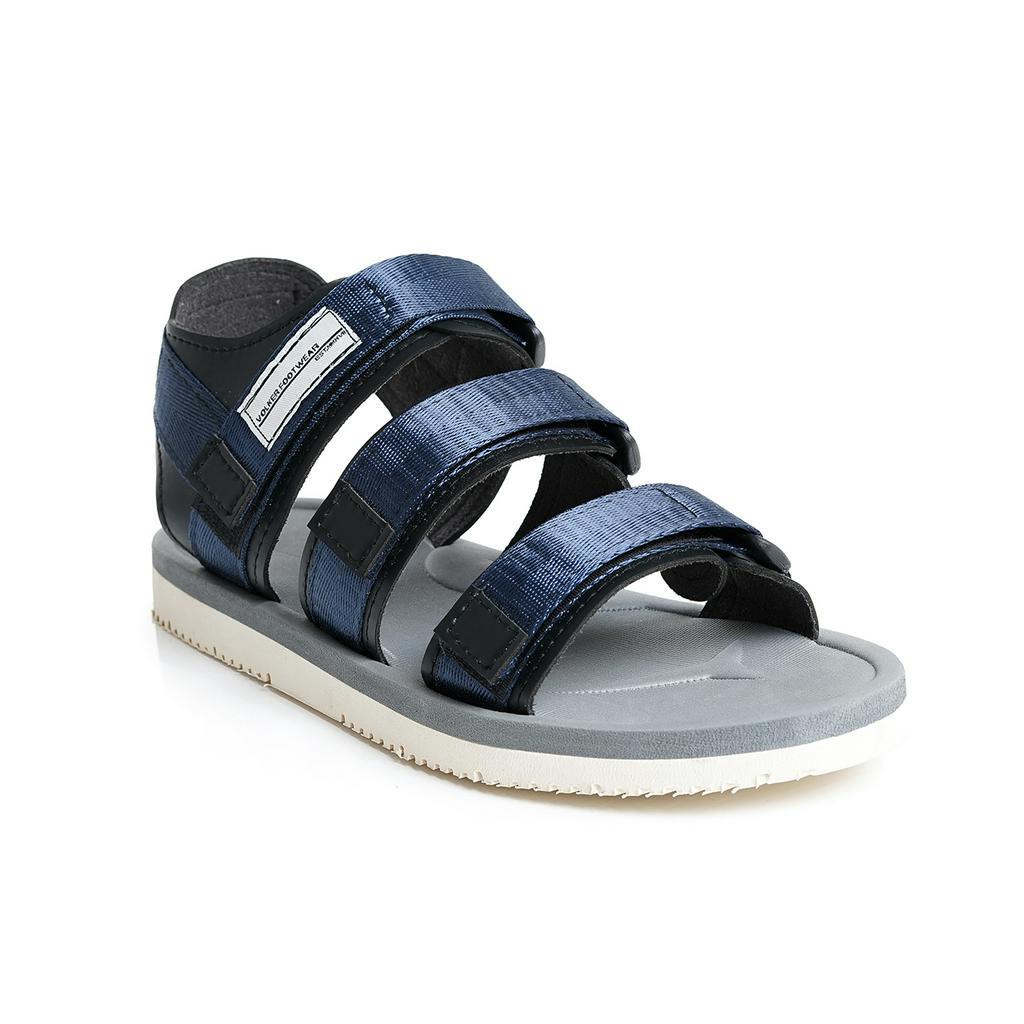 sandal kasual pria wanita volkerfootwear strap3 black navy