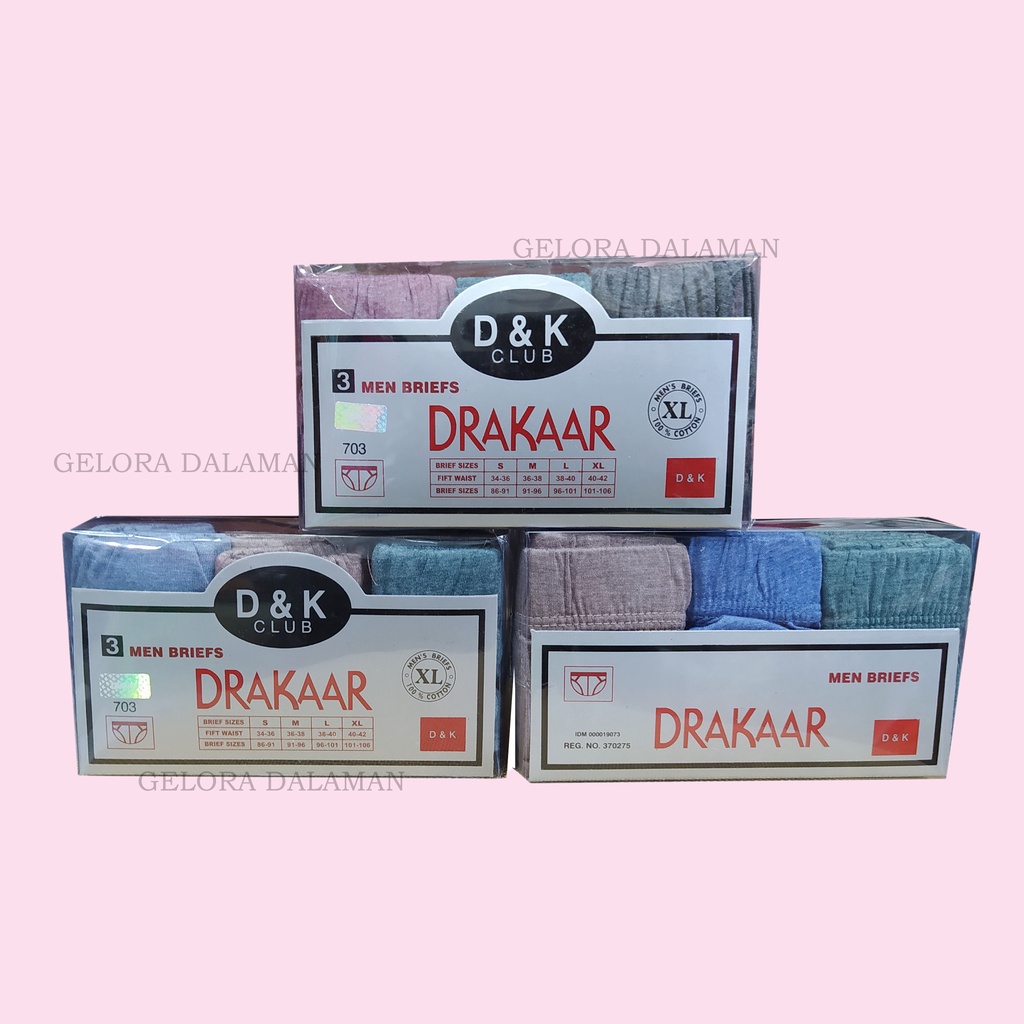 1 Kotak Isi 3Pcs  Celana Dalam Pria  Bahan Adem Lembut Cd Termurah