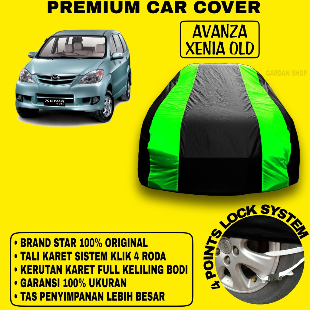 Body Cover AVANZA XENIA OLD Sarung Strip HIJAU Penutup Pelindung Bodi Mobil Avanza Xenia Old PREMIUM