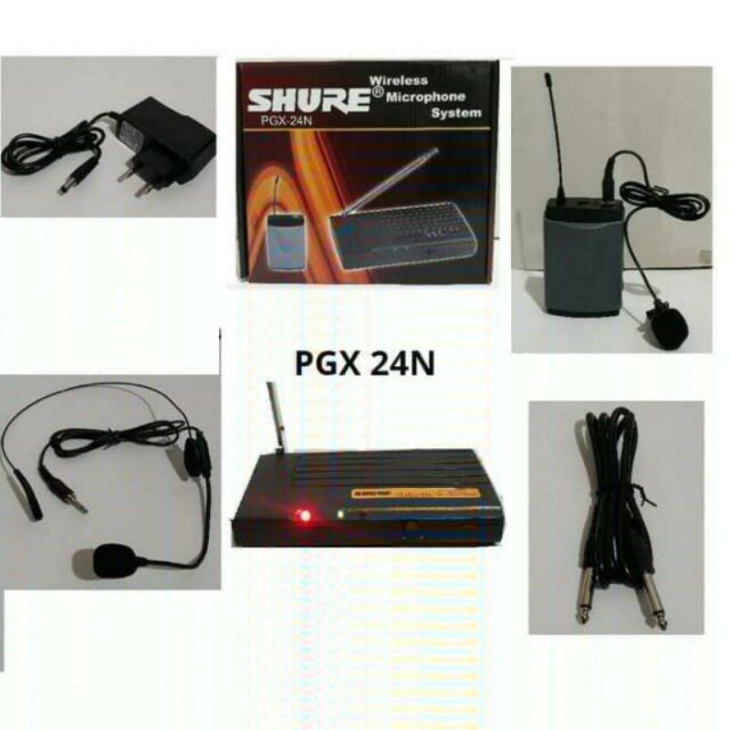 Mic Wireless Shure PGX 24N jepit headset