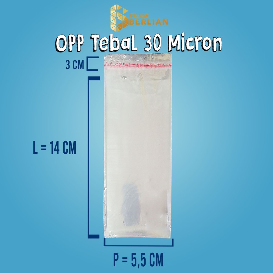 

5,5 X 14 cm Plastik OPP TEBAL 30 MICRON (100 lbr)
