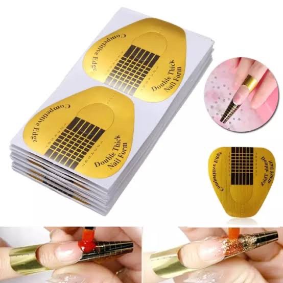 50pcs nail form gel aceylic extension kertas form sambung kuku exten Produk Good Quality