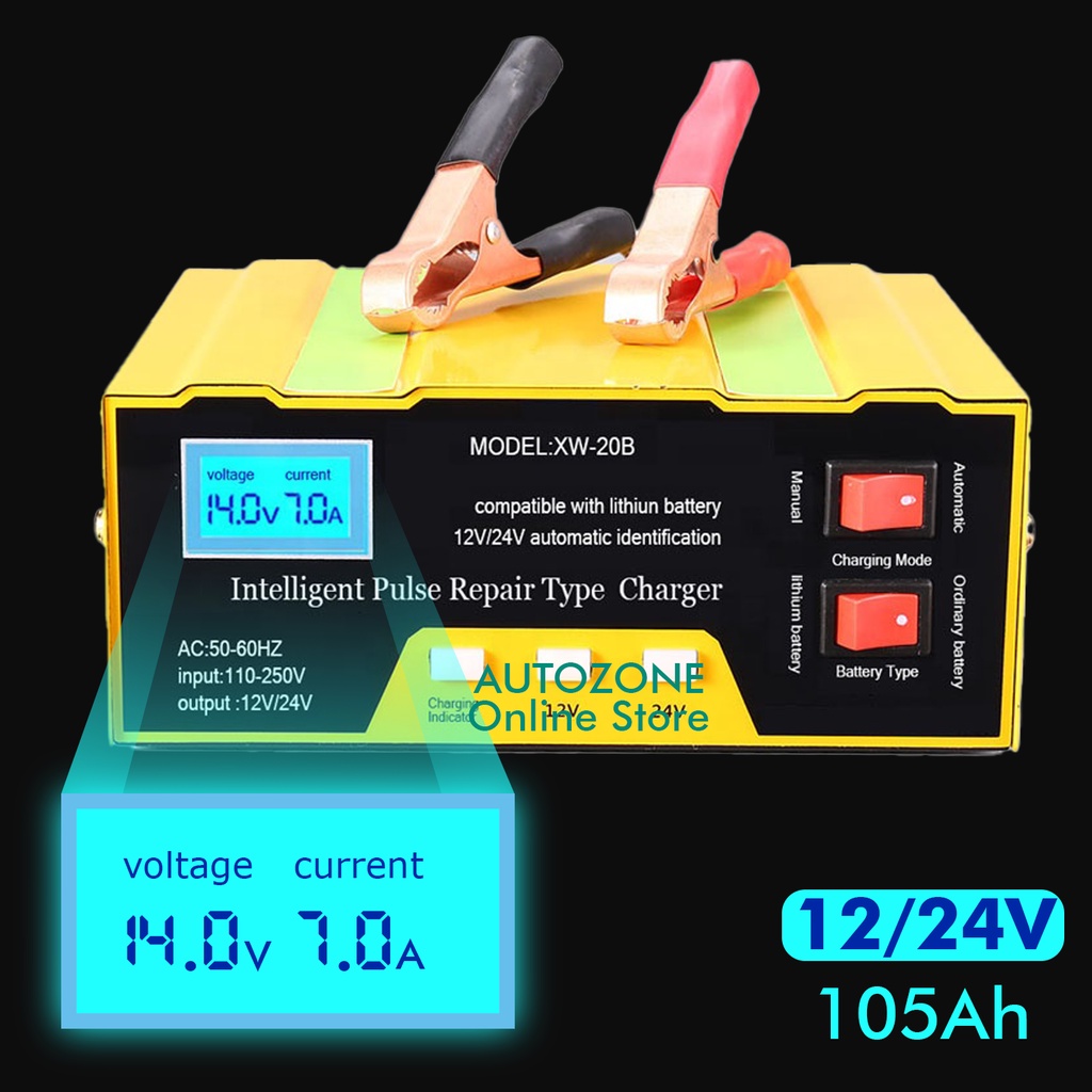 New Alat Pengecas Baterai Aki Kering Dan Basah Charger Accu Motor Dan Mobil Otomatis Cas Casan Aki