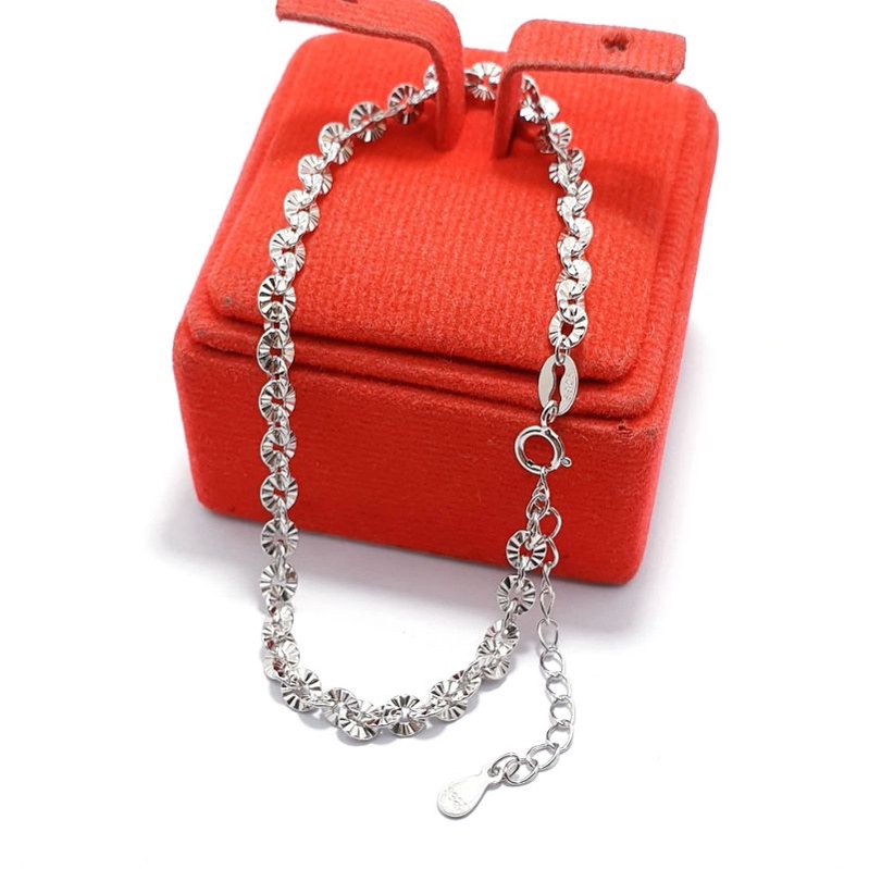 Gelang Tangan Silver Asli 925 / Perhiasan Gelang Rantai Ukir Perak 925