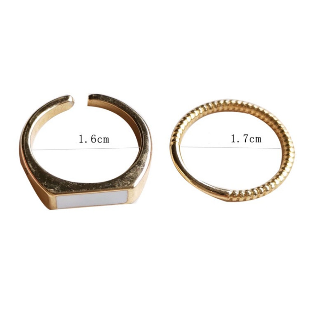 2pcs / set Cincin Jari Adjustable Gaya Retro Untuk Wanita