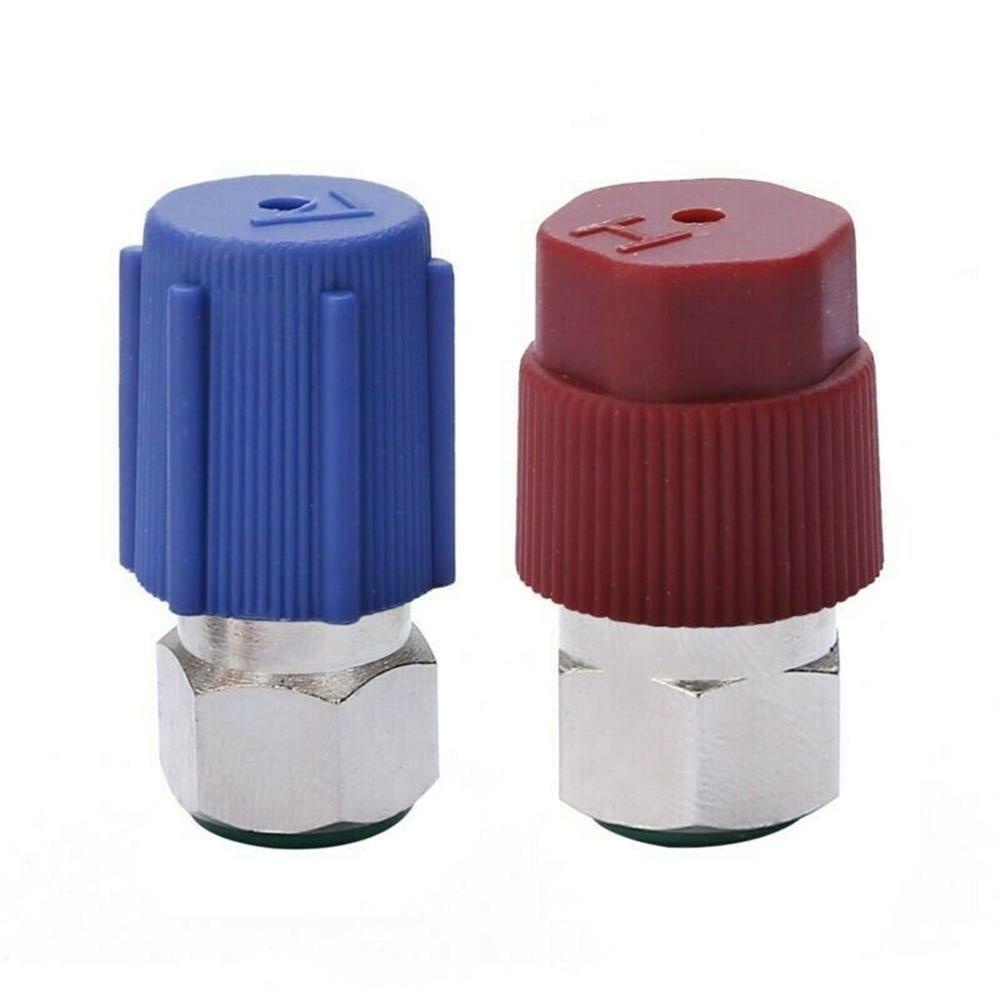 Populer Converter Adapter Suku Cadang Kendaraan R12 Ke R134a Adapter Biru Low Side Quick Coupler Merah High Side Quick Coupler Kondisi Udara Charging Port Adapter Suku Cadang Pengganti Otomatis