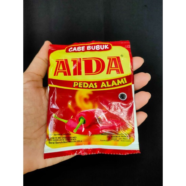 

Cabe Bubuk Aida Pedas Alami 25 gram