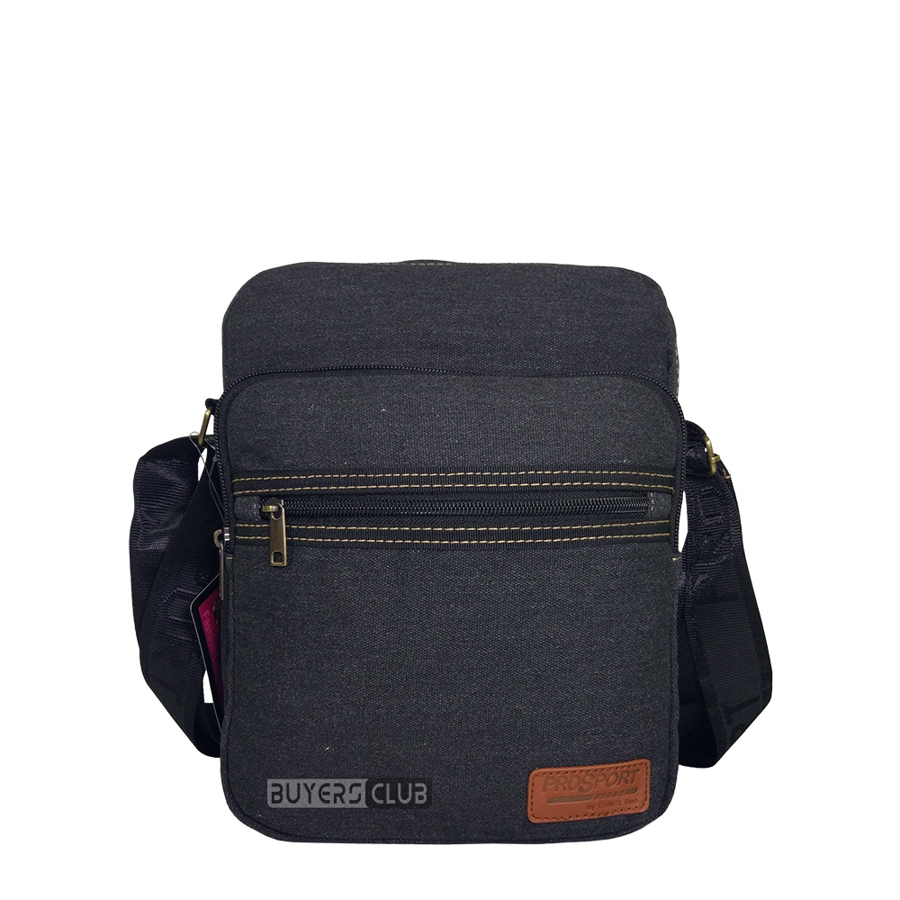 Tas Selempang Prosport Pria Kerja Travelling Kanvas Hitam