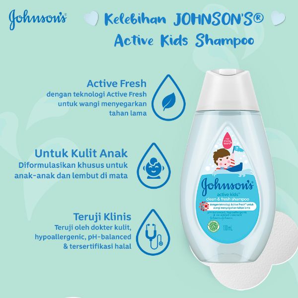 COD Johnson Baby Shampoo Active Kids Clean &amp; Fresh Shampo - Shampo Bayi Clean &amp; Fresh - Johnsons Sha