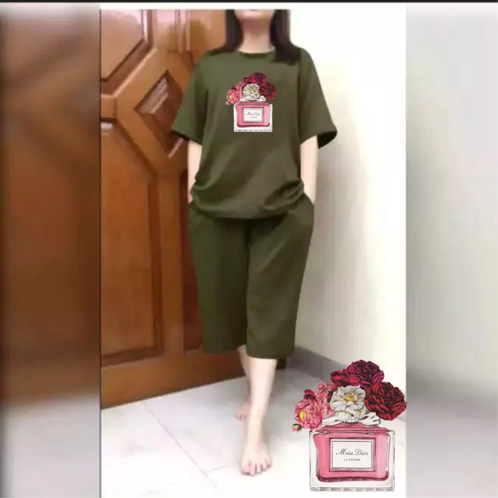 Setelan Kulot JUMBO Wanita Atasan Big Size LD 120 Motif Bunga