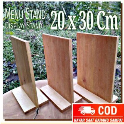 

Menu stand 20x30Cm A4 Display sign stand holder daftar menu kayu