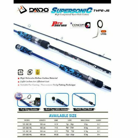 Joran daido supersonic 180 Pro Series Javan style, Spinning