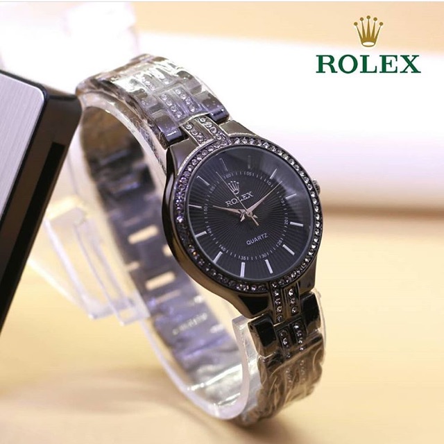jam tangan rolex wanita hitam PREMIUM