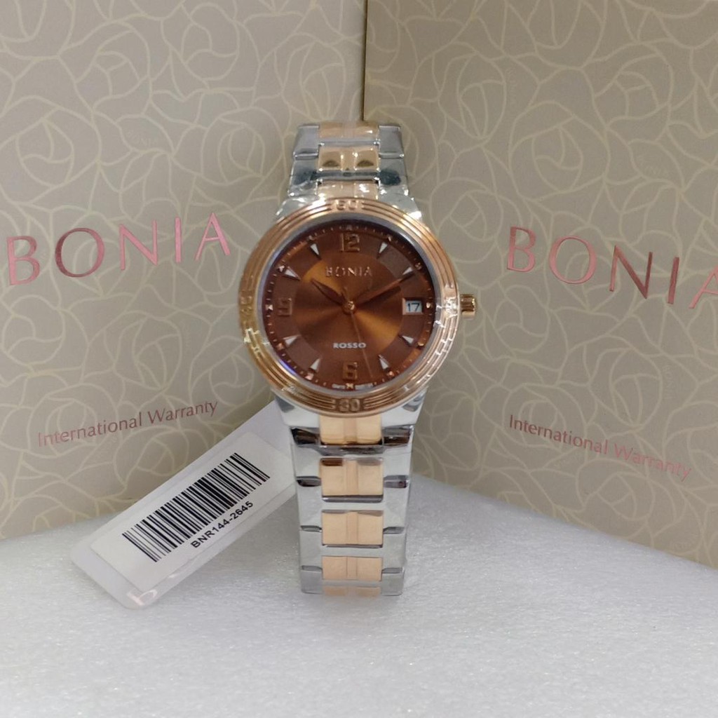 BONIA BNR144-2645 ROSSO SILVER ROSEGOLD BROWN WANITA ORIGINAL GARANSI 1TAHUN