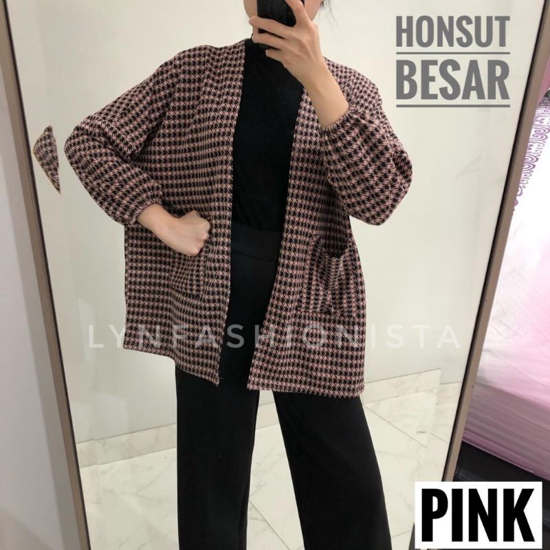 LYNFASHIONISTA-KARDIGAN JUMBO WANITA MODEL BATWING MOTIF HONSUT/RAISA