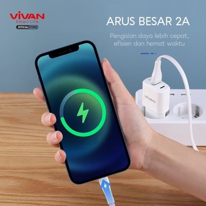 (NEW) Vivan SL30S 30cm Kabel Data Cable iPhone Lightning Fast Charging 2A (BY 88ACC)