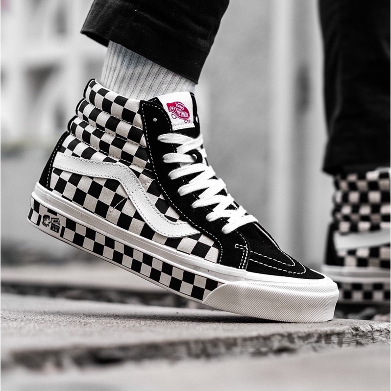 Vans SK8 Hi 38 DX Style Anaheim Checkerboard Black White (Replace Box)