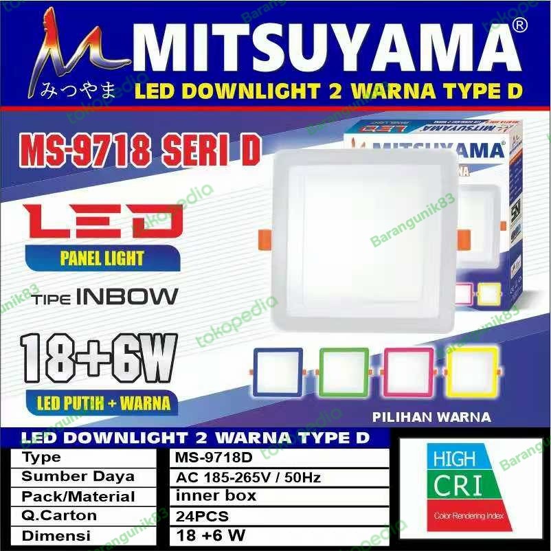 Barangunik2021-Lampu LED downlight 18 + 6 Watt warna Mitsuyama Ms 9718 seri D/Lampu Plafon Warna