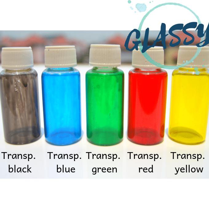 

[BISA BAYAR DITEMPAT] Cat Kaca Transparan - Glass Paint | merek GLASSY - bukan cat vitrail - Merah