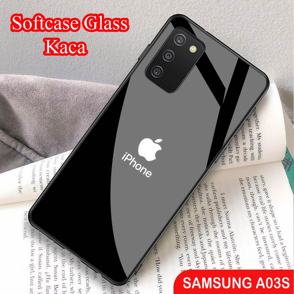 Softcase Glass Kaca SAMSUNG A03S - Casing HP SAMSUNG A03S [ S01 ].
