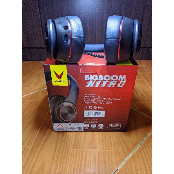 VYATTA Big Boom Nitro Bluetooth Headphone - Gaming Mode 40ms, Surround Sound, 50 Hours Battery