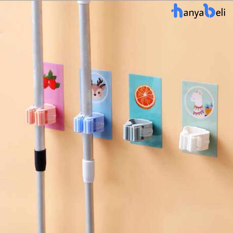 Gantungan Penggantung Cantolan Sapu Pel Dinding Mop Holder Motif Lucu