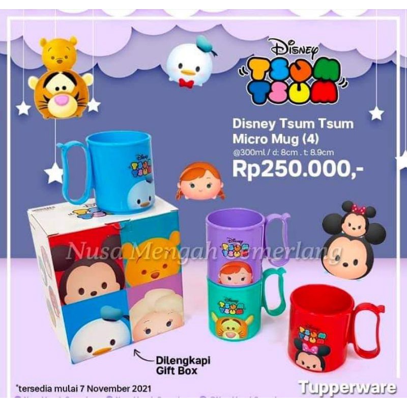 Disney Tsum Tsum mug cangkir tupperware promo November
