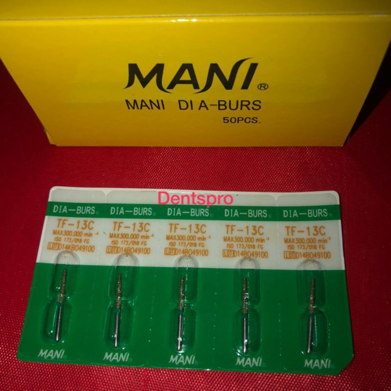 Image of MANI Dental Diamond Bur Pita Hijau #1