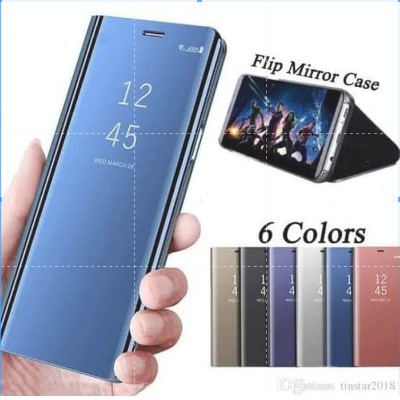 Case Flip Mirror Samsung A50S Clear View Auto Lock