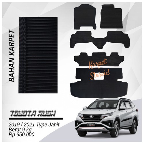 Karpet Mobil Karpet Karet Tipe Jahit Toyota Rush 2018 / 2019 Fulll Set Premium