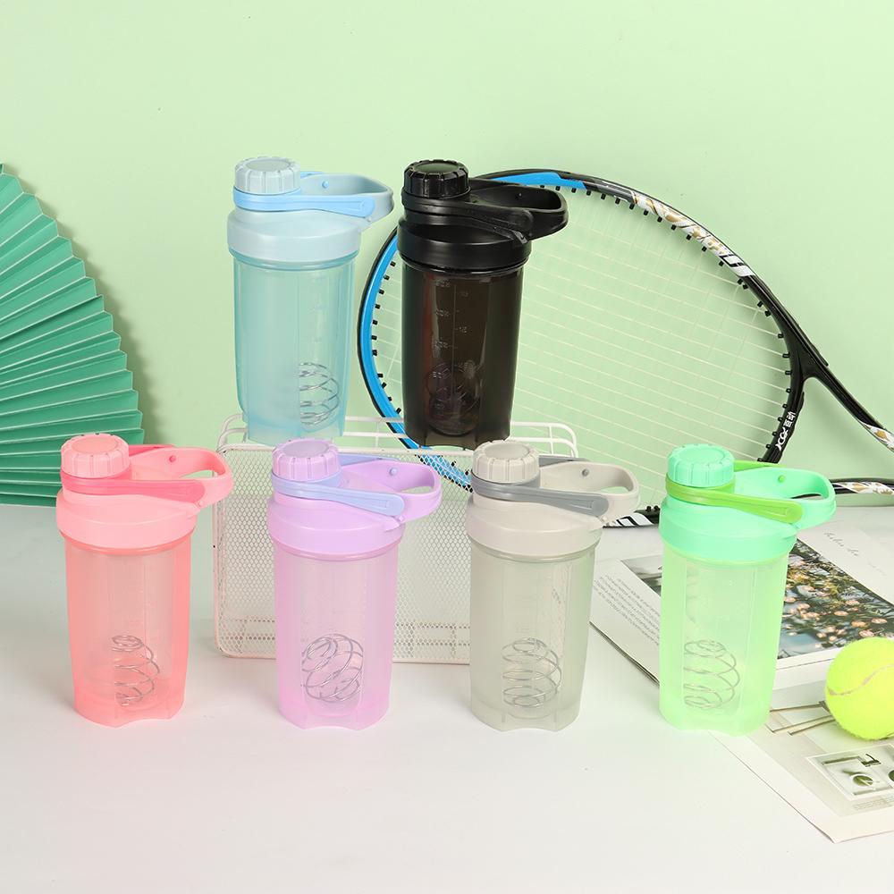 Chookyy 500ml Nutrition Shaker Bottle Kapasitas Besar Portable Dengan Kawat Whisk Ball Botol Minum