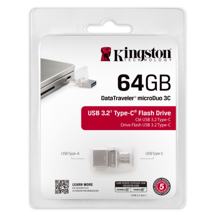 Kingston Flash Drive OTG Disk DTDUO3C 64GB USB 3.2 Garansi Flashdisk