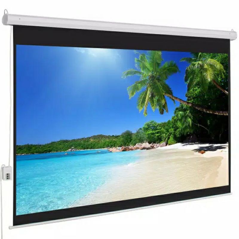 screen motorized proyektor 120 inch diagonal 4 : 3