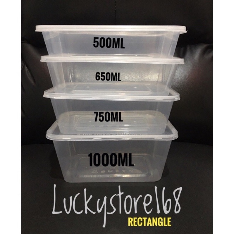 Thinwall 750ML /Kotak Makan Plastik Persegi Panjang/ Food container /Thinwall Rectangle - ISI 25 PCS