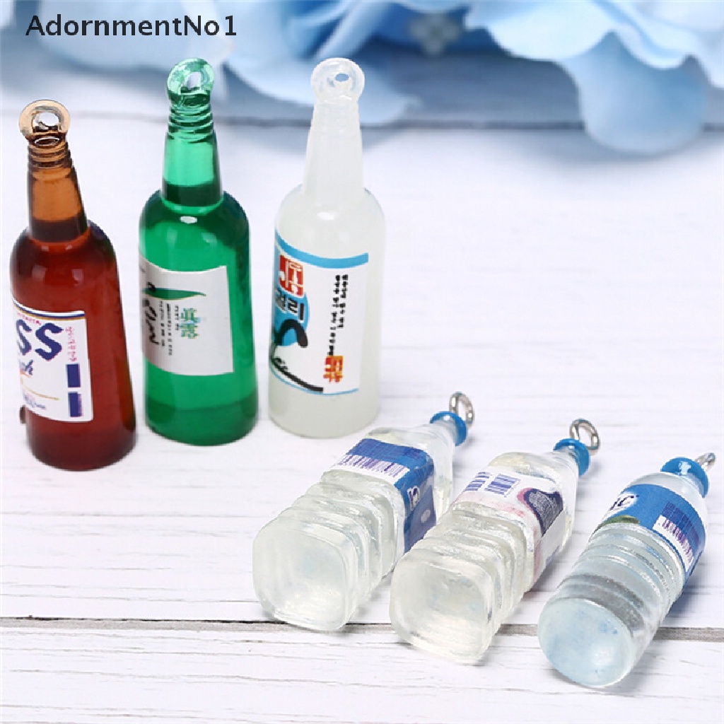 (AdornmentNo1) 10pcs / Set Gantungan Kunci Bentuk Botol Bir Mineral Untuk Perhiasan DIY