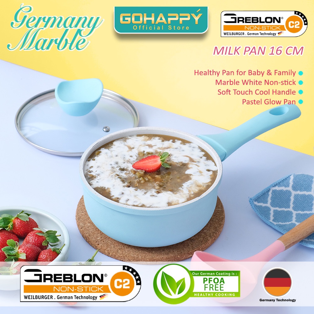 Original Panci Tosca Set 3 Germany Marble C2 Glowpan FryPan MilkPan Gohappy