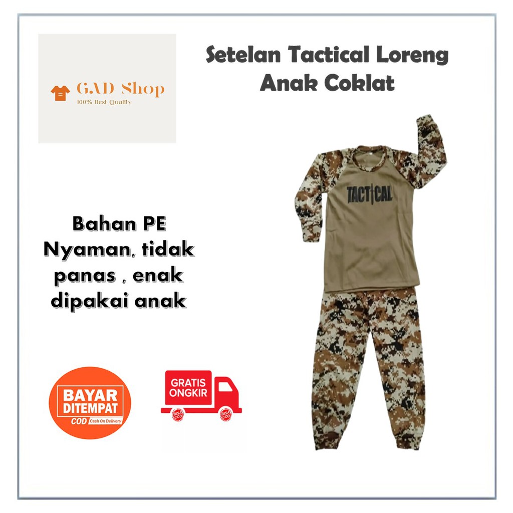 SETELAN KAOS ANAK LORENG ARMY TENTARA POLISI TACTICAL TNI HARIAN MURAH / BAJU LAKI-LAKI / PEREMPUAN