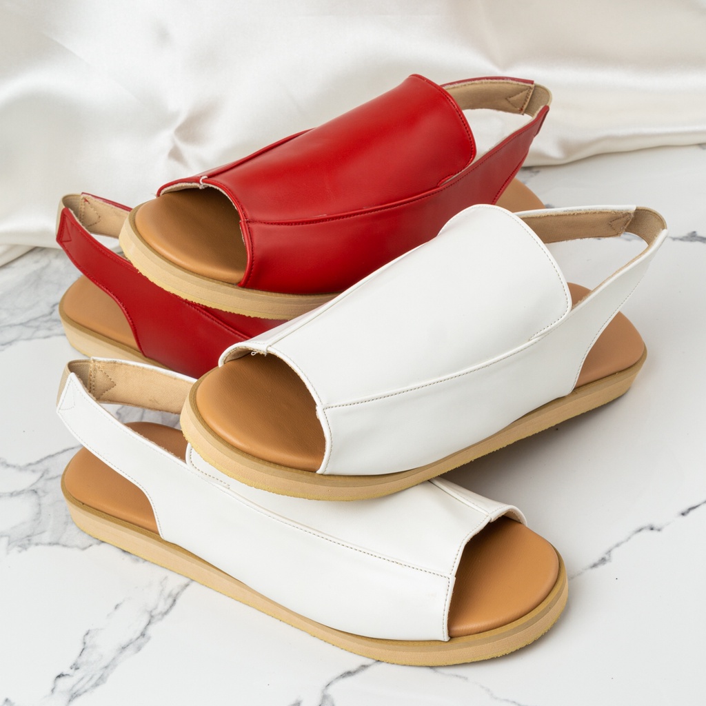 Sandal Slip On Wanita / Sandal Simple Wanita / Sandal Flat Terbuka / Sandal Tali Tinochi Simplify