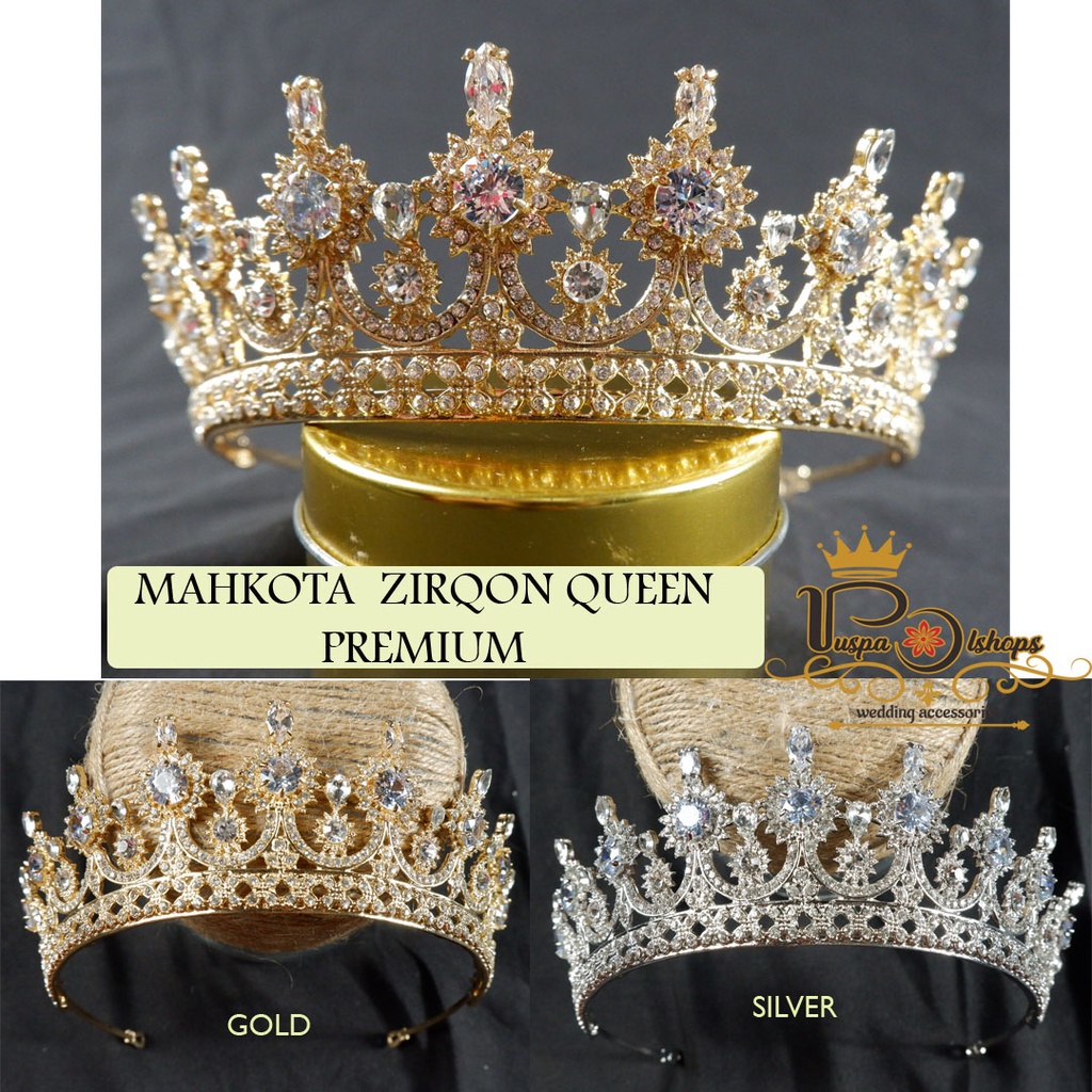 Mahkota  tiara bridal zircon queen premium mahkota pengantin